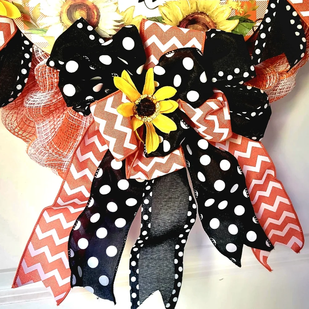 Fall Blessings Wreath Thanksgiving  Farmhouse Country